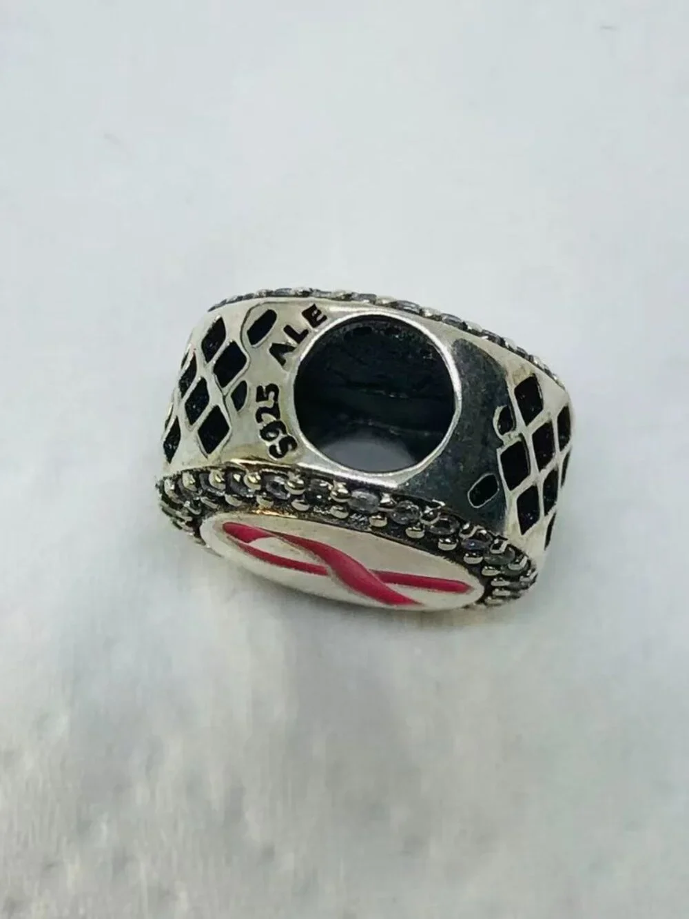 ✨ ✨Pandora Pink Ribbon of Hope Strength Bead Charm S925 Silver with box